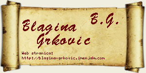 Blagina Grković vizit kartica